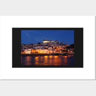 Old town, river, Mondego, Coimbra, Portugal, city, evening, dusk Posters and Art